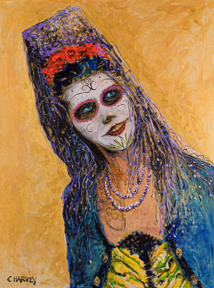 Dia de Muertos Madonna: Giclée - Print on Canvas