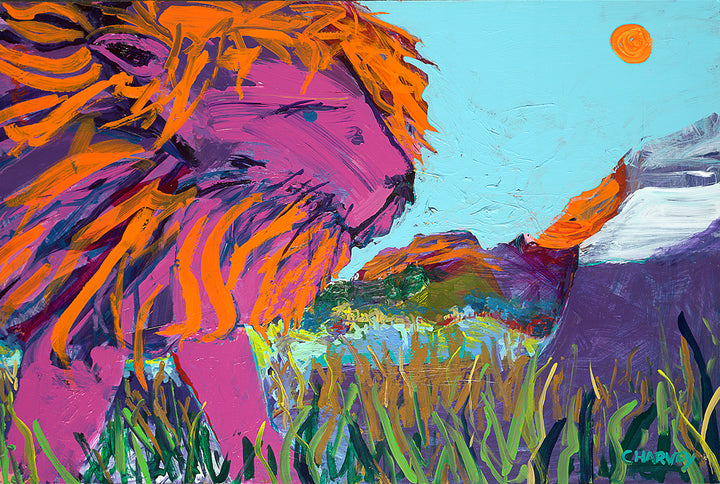 Wandering Lion: Acrylic on Canvas