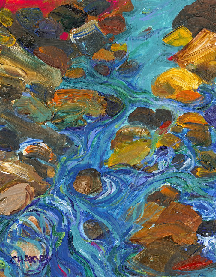 Sapphire Stream: Giclée - Print on Canvas